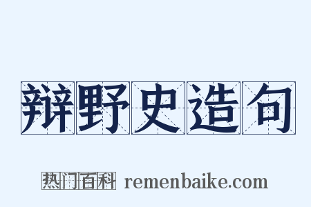 辩野史造句是什么意思的图片
